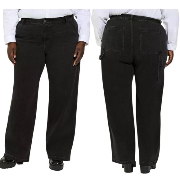 Torrid High Rise Carpenter Classic Denim Feel The Fit Plus Size 18 Short Black - Picture 3 of 14